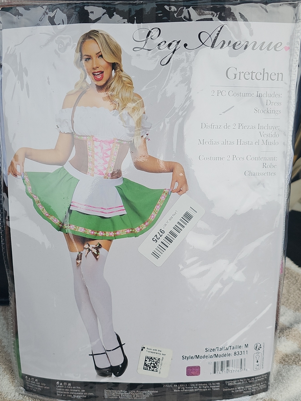Leg Avenue Green & White Gretchen Oktoberfest Party Dress